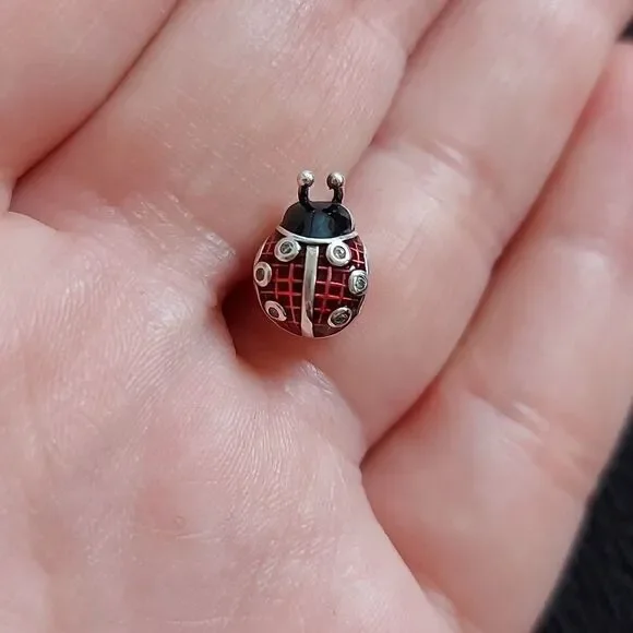925 Sterling Silver Ladybug Charm - Picture 2 of 5